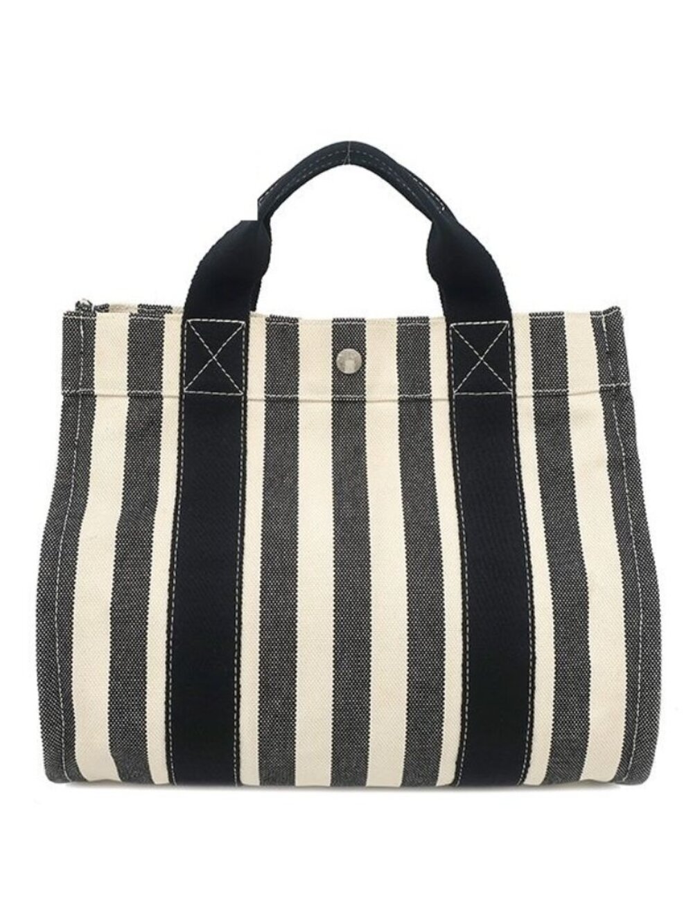 Hermes Tote Bag Cannes PM Canvas Black White